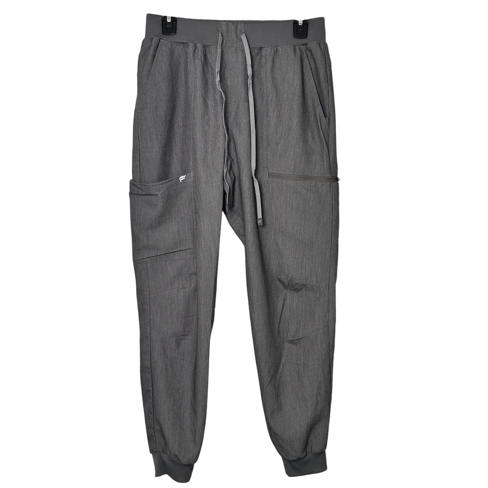 Fabletics Mens Heathered Gray All Shift Scrub Jogger Pants Medium 30" Inseam